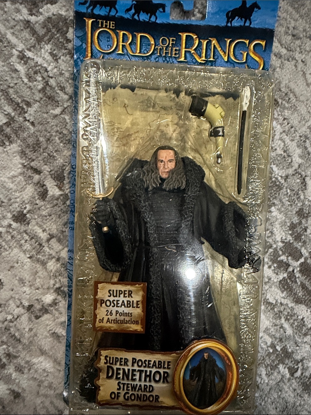 The Lord of the Rings Super Poseable Denethor Action Figure - Black